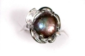 Fresh Water Pearl Black Baroque ring