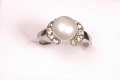 Fresh Water Pearl Ring with Cubic Zirconia
