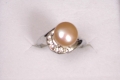 Fresh Water Pearl Ring with Cubic Zirconia