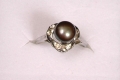 Fresh Water Pearl Ring with Cubic Zirconia