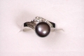 Fresh Water Pearl Ring with Cubic Zirconia