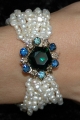 10 Strand White FWP Antique Clasp Bracelet