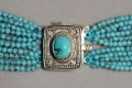 11 Strand Round Turquoise With Silver Clasp