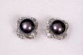Black FWP Earring with Cubic Zirconia