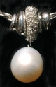 18K WG Tahitian Pearl Pendant with 0.11 ct Diamond, 18kt WG Chain